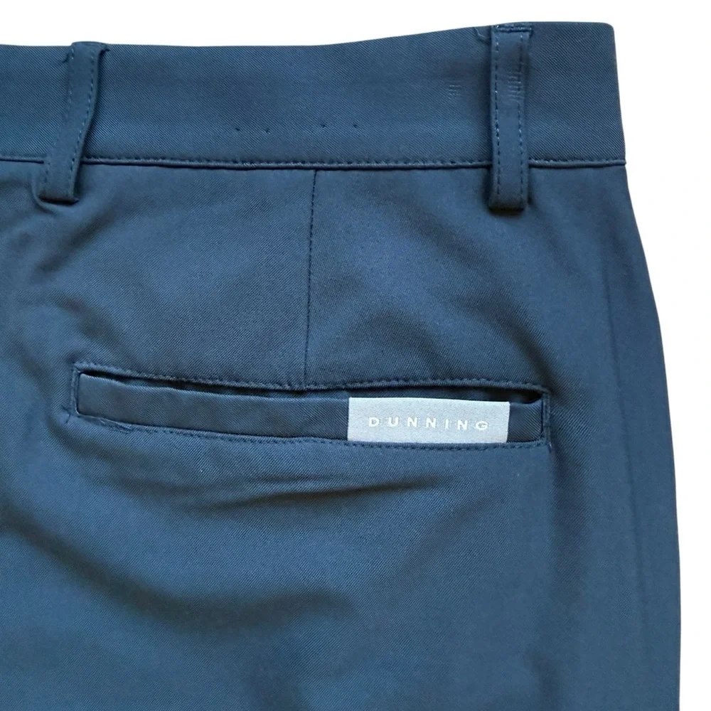 Dunning Golf Performance Stretch Chino Pants Mens 32x32 Navy Blue Flat Front